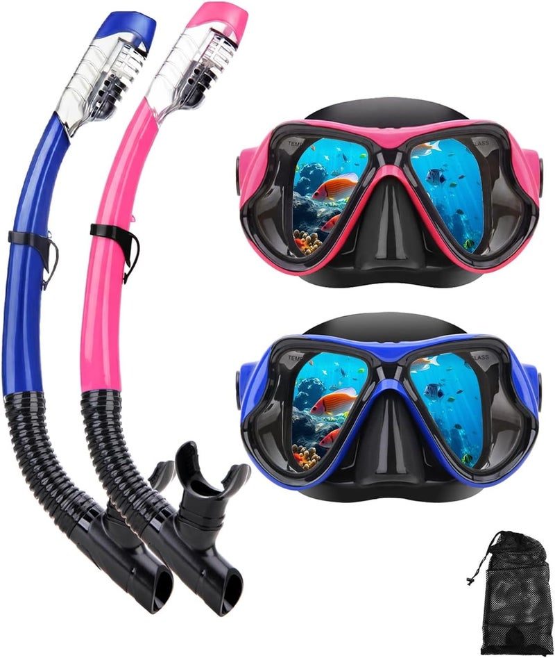 DIPUKI Snorkeling Gear for Adults, Dry-Top Snorkel Mask Set, Anti-Fog Scuba Diving Snorkle mask Set Adult, Panoramic Wide View Dive mask, Adjustable Swimming Diving Snorkeling Packages - Image 1